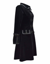 Women's Black Velvet Gothic Coat